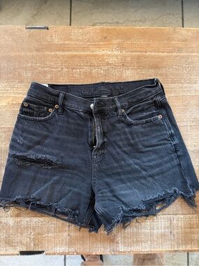 American Eagle Outfitters Black Distressed Cutoff Jean Shorts